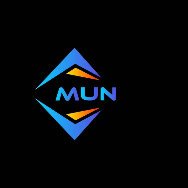 Mun Abstract Technology Logo Design Black Background Mun Creative Initials — Stock Vector