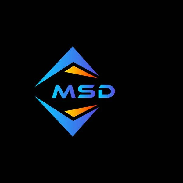 Msd Absztrakt Technológia Logó Design Fekete Háttér Msd Kreatív Kezdőbetűk — Stock Vector