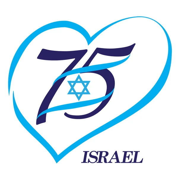Boldog Függetlenség Napja Ikon Ünnepli Izrael Évfordulója Születésnap Esemény Fesztivál — Stock Vector