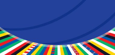 EURO 2024 final turnuvası. Futbol Avrupa Şampiyonası Yaz Oyunları. Çocuklar futbol kampı yarışması. Spor etkinliği festivali mavi kart broşürü afişi, sosyal medya tasarım şablonu 2024 Almanya
