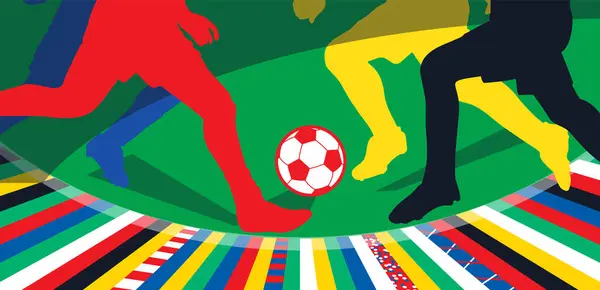 Euro 2024 Finaletoernooi Voetbal Europese Kampioenschappen Zomerspelen Kinderkamp Voetbalcompetitie Abstracte — Stockvector