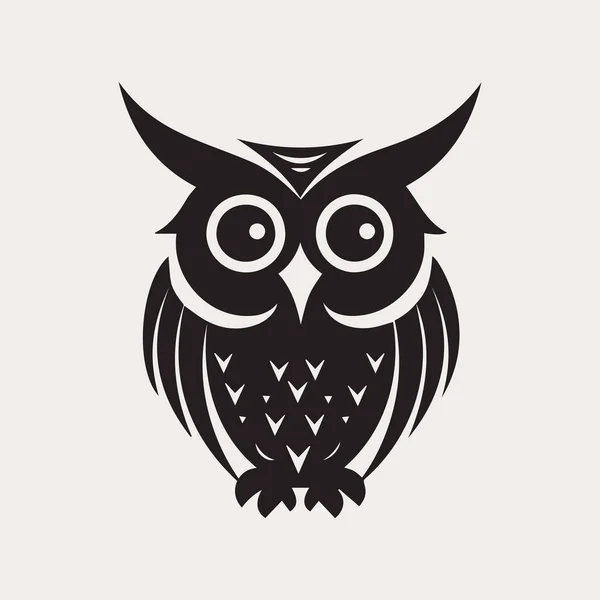 Hibou Logo Vectoriel Couleur Emblème Icône Pour Marque Entreprise Tatouage — Image vectorielle