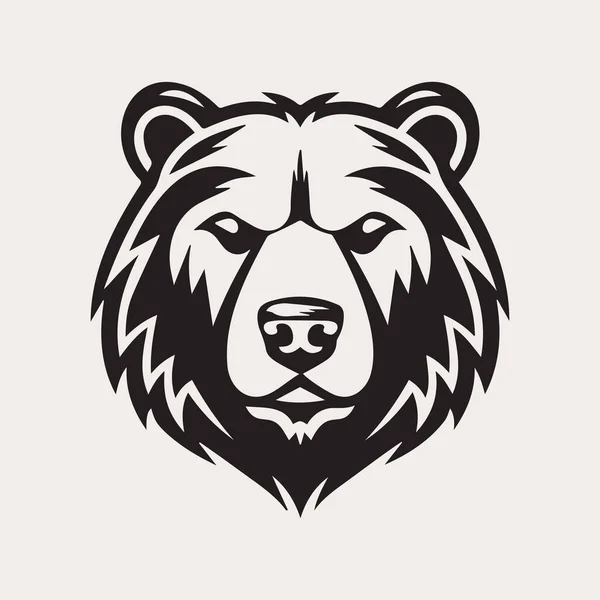 Ayı başı bir renk vektör logosu, amblem, şirket ya da spor takımı markası simgesi. Dövme sanatı tarzı.