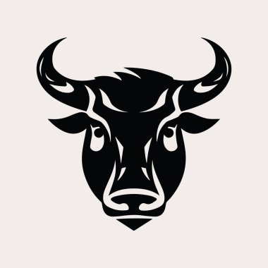 Boğa başlı bir renk vektör logosu, amblem, şirket ya da spor takımı markası simgesi. Dövme sanatı tarzı.
