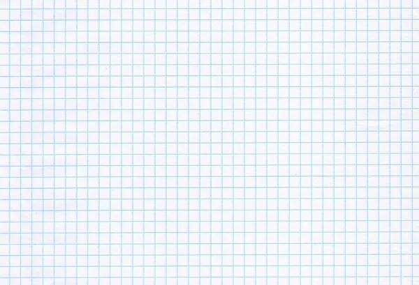 空白白色和蓝色笔记本网格未覆盖的纸张背景 经核对的信笺页特别大而详细的图像 — 图库照片