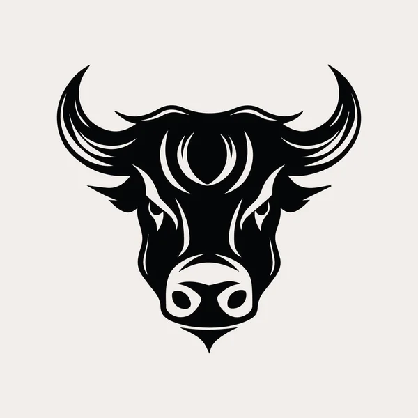 Boğa başlı bir renk vektör logosu, amblem, şirket ya da spor takımı markası simgesi. Dövme sanatı tarzı.