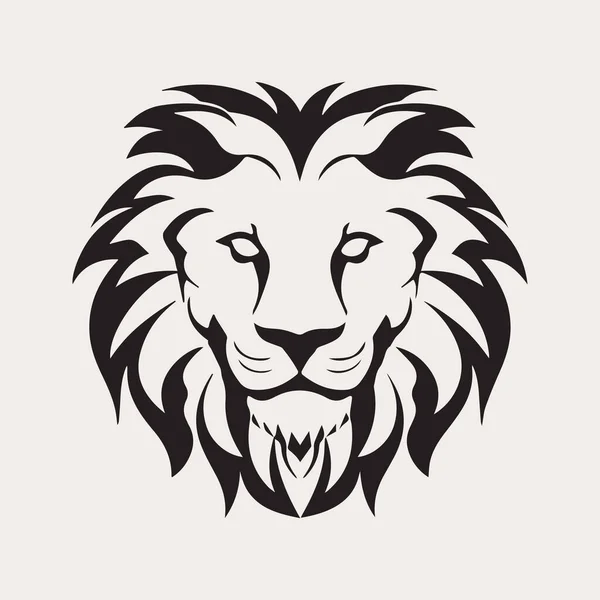 Leeuwenkop Een Kleur Vector Logo Embleem Pictogram Voor Bedrijf Sport — Stockvector