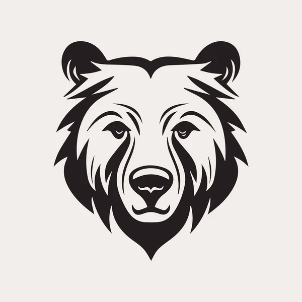 Ayı başı bir renk vektör logosu, amblem, şirket ya da spor takımı markası simgesi. Dövme sanatı tarzı.