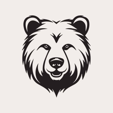Ayı başı bir renk vektör logosu, amblem, şirket ya da spor takımı markası simgesi. Dövme sanatı tarzı.