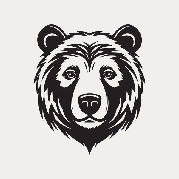 Medve Fej Egy Szín Vektor Logó Embléma Ikon Cég Vagy — Stock Vector