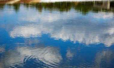 Water ripples on the river surface.