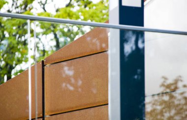 Detail of modern architecture corten building.