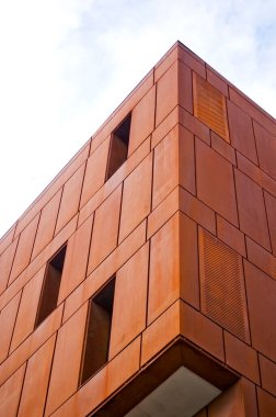 Detail of modern architecture corten building.