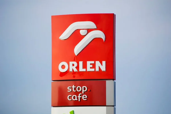 Poznan Poland January 2023 Sign Polish Petrol Company Orlen — стокове фото