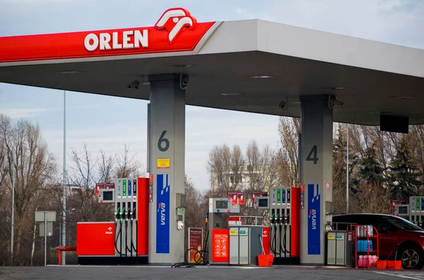 Poznan Polen Januar 2023 Zeichen Der Polnischen Tankstelle Orlen — Stockfoto