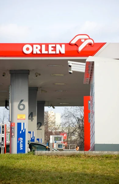 Πόζναν Πολωνία Ιανουάριος 2023 Σήμα Της Εταιρείας Πολυστρωματικής Βενζίνης Orlen — Φωτογραφία Αρχείου