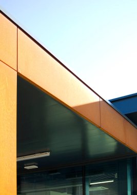 Detail of modern architecture corten building.