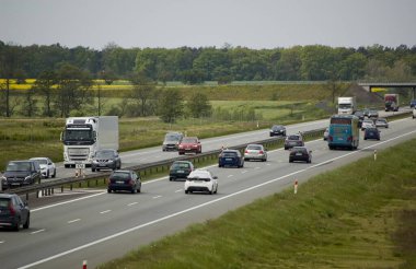 Tulce, Polonya - Mayıs 2022 - Polonya A2 otoyolu.