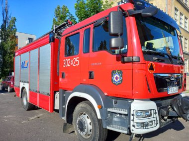 Poznan, Poland - 14 June 2024: Fire brigade truck. clipart