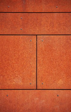 Modern mimari Corten bina cephesinin ayrıntıları.