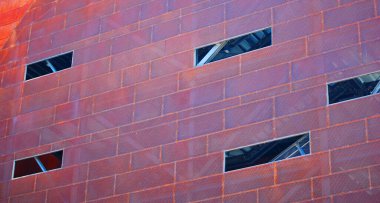 Detail of modern architecture corten building.