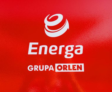 Poznan, Polonya - 14 Eylül 2024: Elektrikli araç şirketi Energa (Orlen Group).