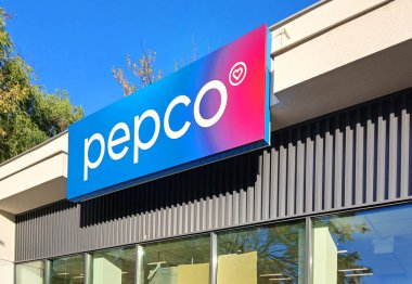Poznan, Polonya - 28 Eylül 2024: Pepco market logosu.