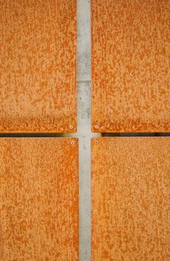 Detail of modern architecture corten building.