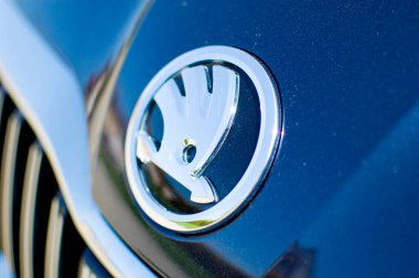 Poznan, Polonya - 22 Temmuz 2023: Skoda logosu.