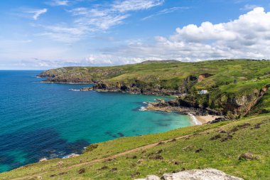 Treen, Cornwall, İngiltere, İngiltere yakınlarındaki Kelt Denizi kıyıları ve uçurumları