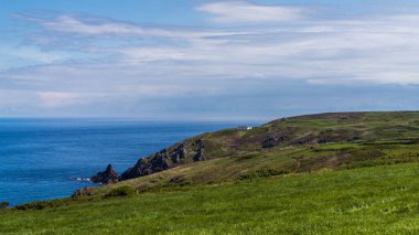 Treen, Cornwall, İngiltere, İngiltere yakınlarındaki Kelt Denizi kıyıları ve uçurumları