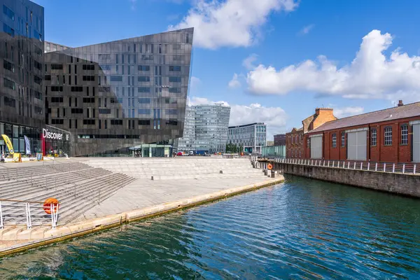 stock image Liverpool, Merseyside, England, UK - May 15, 2023: Houses on the Mann Island