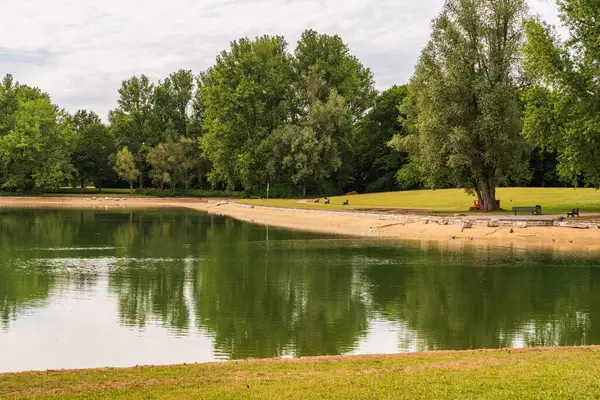 stock image The recreation park Rheinaue in Bonn, North-Rhine Westphalia, Germany