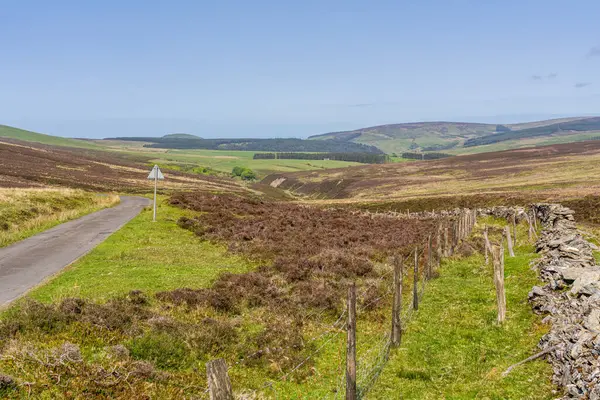 stock image Landscape and rural road near Little London, Michael, Isle of Man