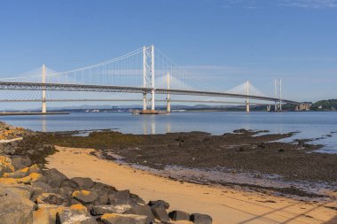 Queensferry Geçidi ve Forth Road Köprüsü, Güney Queensferry, Edinburgh, İskoçya, İngiltere
