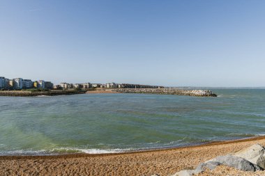 Eastbourne, East Sussex, England - May 08, 2022: Pevensey Bay and Houses in Sovereign Harbour clipart