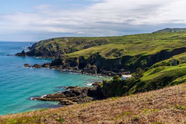 Treen, Cornwall, İngiltere, İngiltere yakınlarındaki Kelt Denizi kıyıları ve uçurumları