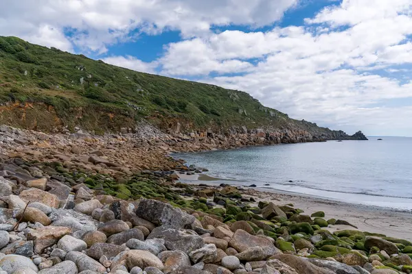 Kelt Deniz Kıyısı ve Lamorna Koyu Sahili 'ndeki uçurumlar, Cornwall, İngiltere, İngiltere