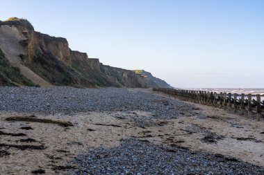 West Runton, Norfolk, İngiltere, İngiltere 'deki kayalıklar ve plajlar