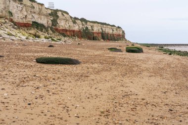 Hunstanton, Norfolk, İngiltere ve İngiltere 'deki kayalıklar ve plajlar.