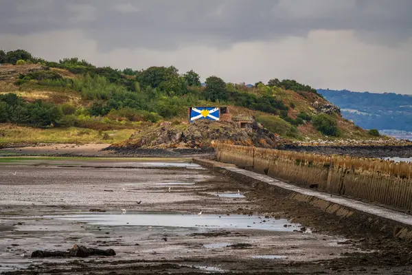 Cramond Sahili 'nden Cramond Adası' na, Edinburgh, İskoçya, İngiltere