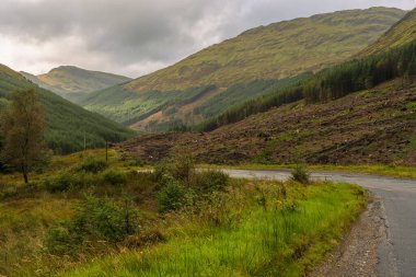 Monevechadan, Argyll ve Bute yakınlarındaki kırsal yol, İskoçya, İngiltere