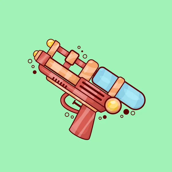 Иллюстрация Игрушек Водяным Пистолетом Стиле Мультфильма — стоковый вектор