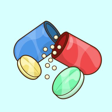 Açık Kapsül Çizim Vektörlü Haplar