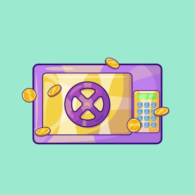 Klavye korumalı kasa. Güvenli Depolama Kutusu İllüstrasyonu