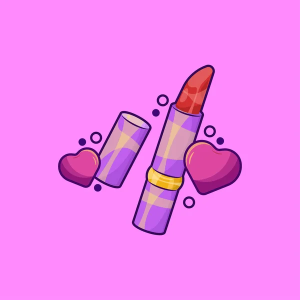 Rouge Lèvres Maquillage Illustration Dans Style Bande Dessinée — Image vectorielle
