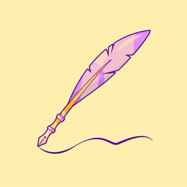 Karikatür Biçiminde Tüy Kalemi İllüstrasyonu