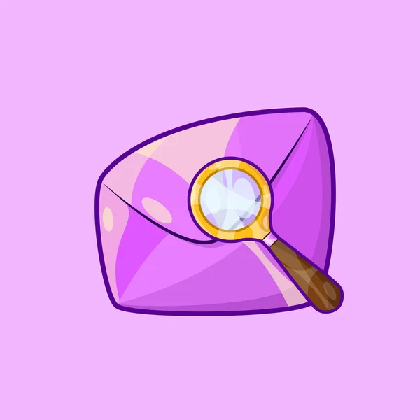 Mail Search Illustration in Cartoon Style