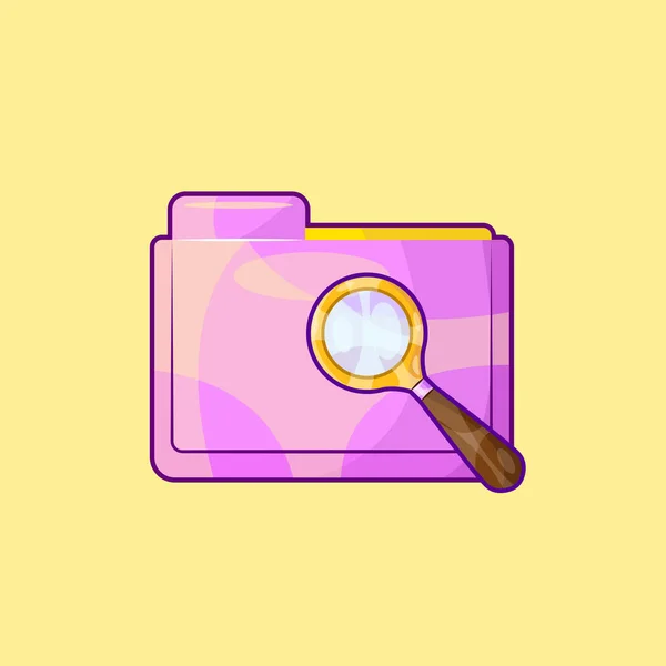 Folder Searching Illustration Vector in Cartoon Style