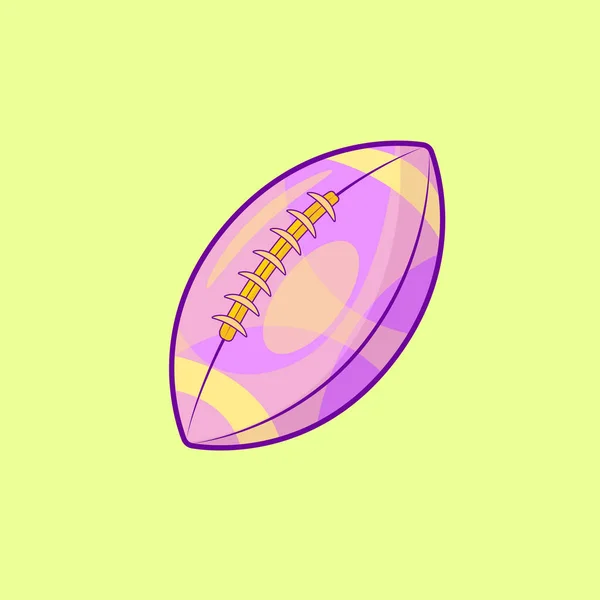 American Football Ball Illustration in Cartoon Style